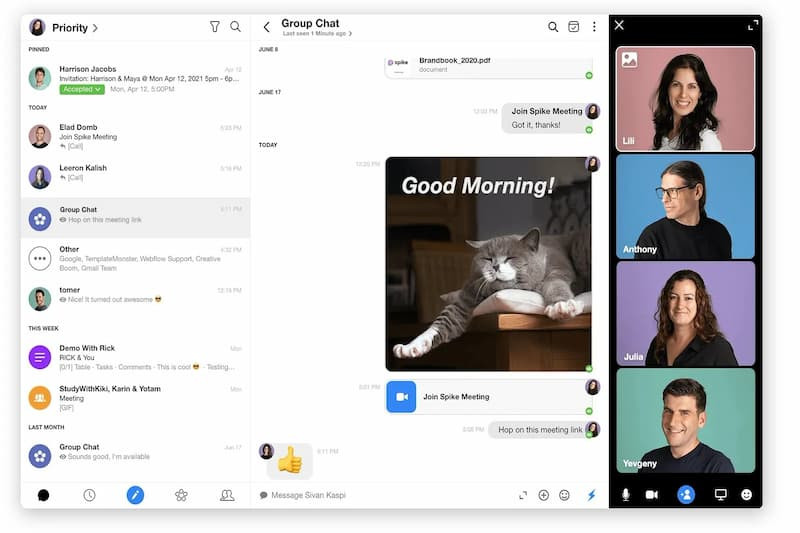 Giao diện chính ứng dụng Google Hangouts hiển thị danh sách cuộc trò chuyện và liên hệ