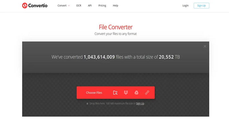 Giao diện công cụ Convertio giúp chuyển đổi file để tạo ảnh GIF đẹp