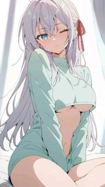 Hình ảnh anime không che thể hiện nét gợi cảm tinh tế và thanh lịch