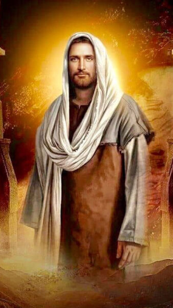 Hình ảnh Chúa Giêsu với vẻ mặt hiền lành và ánh sáng dịu nhẹ