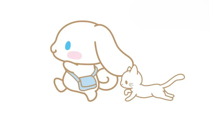 Hình ảnh Cinnamoroll chibi đáng yêu với đôi tai dài đặc trưng