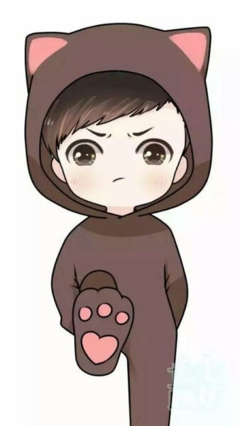 Hình ảnh dễ thương chàng trai ngầu với khuôn mặt hơi giận