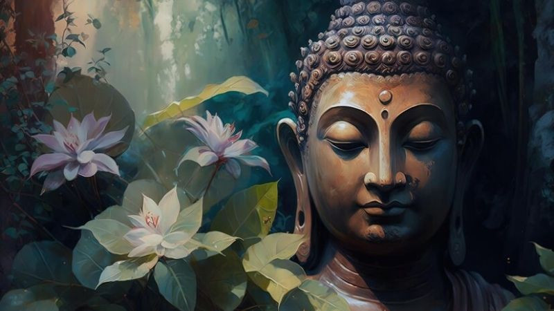 Hình ảnh Đức Phật ngồi thiền định an lạc làm hình nền