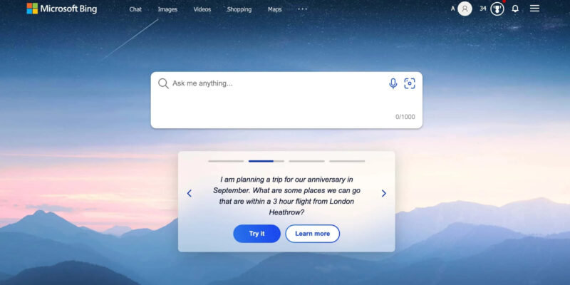Hình ảnh giới thiệu về Bing mới với khả năng tích hợp AI