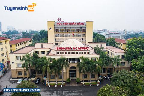 Hình ảnh mặt tiền toà nhà chính của Học viện Ngân hàng tại Chùa Bộc