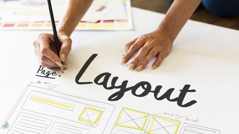 Hình ảnh minh họa bố cục (layout) cơ bản của một trang web hoặc ấn phẩm.