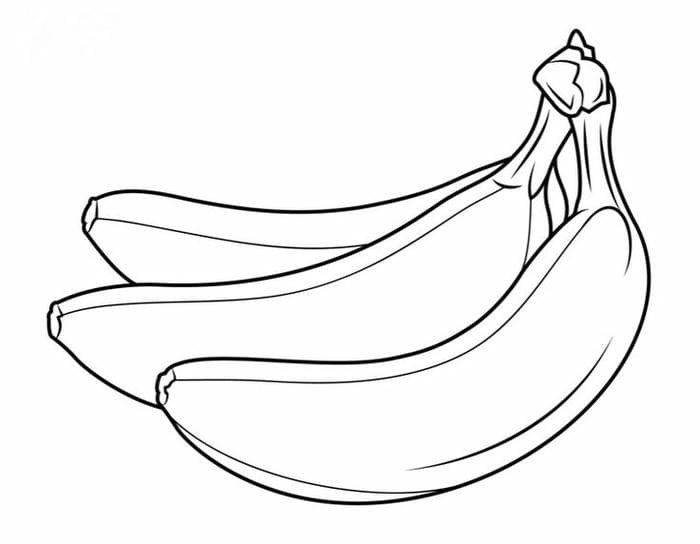 Hình ảnh tranh tô màu nải chuối với đường nét đơn giản cho bé mới tập tô