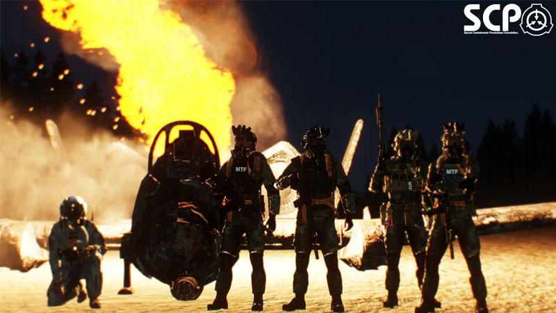 Logo hoặc biểu tượng của SCP Foundation với dòng chữ Secure Contain Protect