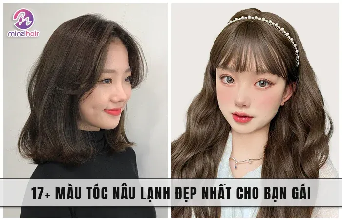 Hình ảnh màu tóc nâu trà lạnh tinh tế với ánh sắc trầm và hiện đại