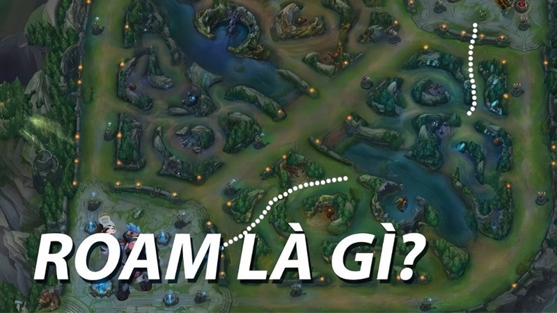 Một tướng Liên Quân đang di chuyển ra khỏi đường để thực hiện pha Roam hỗ trợ đồng đội.