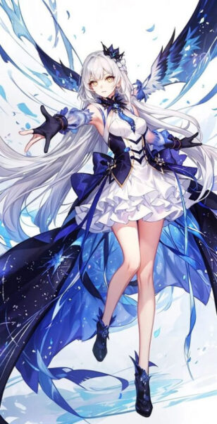 Mỹ nhân anime với mái tóc bạch kim và ánh nhìn tinh tế