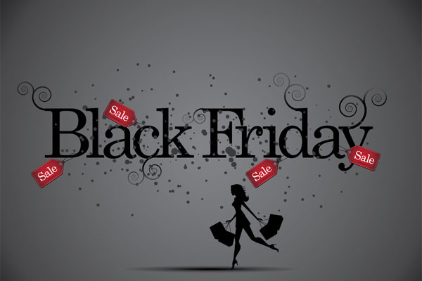 Ngày hội mua sắm Black Friday với biển hiệu giảm giá lớn