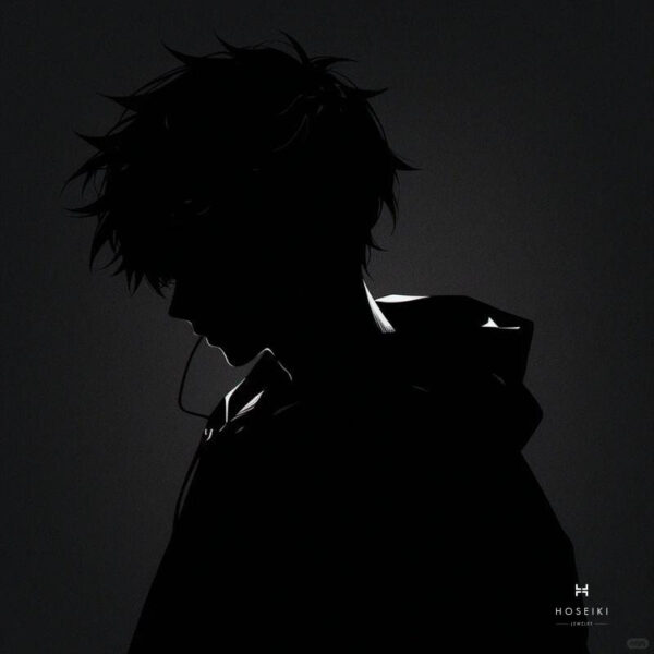 Nhân vật anime nam với ánh mắt lạnh lùng và mái tóc đen mượt