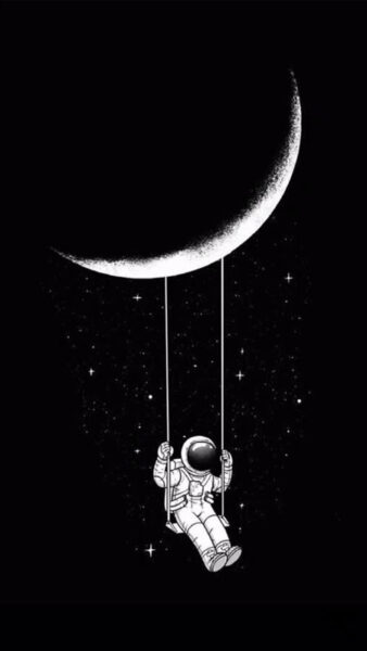 Phi hành gia nhỏ bé giữa không gian vũ trụ đen huyền bí