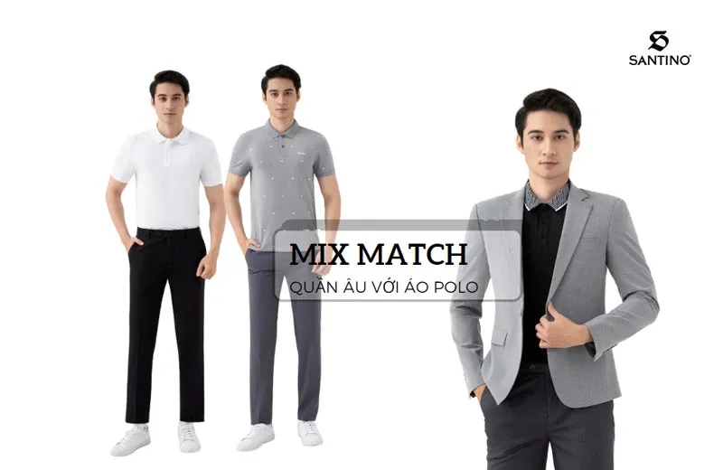 Cách phối quần xanh dương cùng áo trắng, đen, xám tạo phong cách tối giản, lịch thiệp