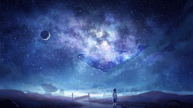 Khám phá vẻ đẹp mê hoặc của hình ảnh bầu trời đêm đẹp anime Phong cảnh anime với bầu trời đêm đầy sao và hàng cây