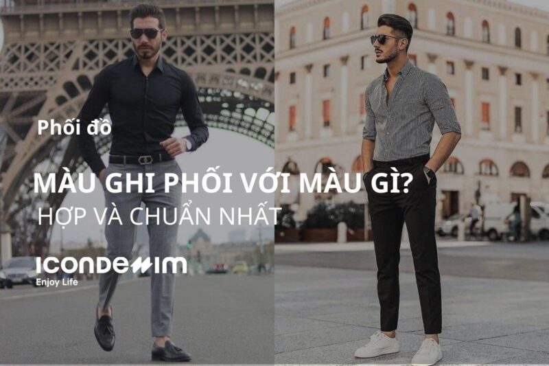 Cách phối quần màu ghi với áo màu đỏ tươi nổi bật và cá tính