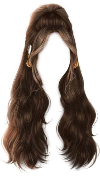 Tóc anime nữ dài thẳng mượt màu đen bay trong gió