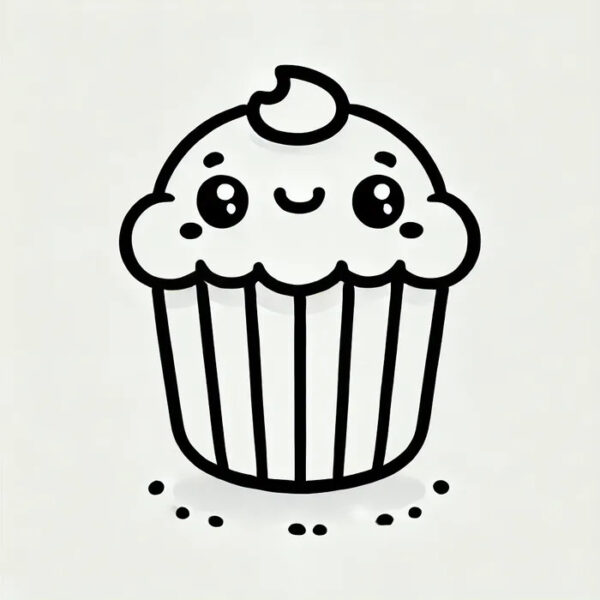 Tuyển tập tranh tô màu đồ ăn cute đẹp nhất Tranh tô màu bánh cupcake đơn giản cho bé từ 3 tuổi