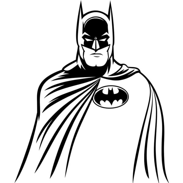 Tranh tô màu Batman với tư thế hành động