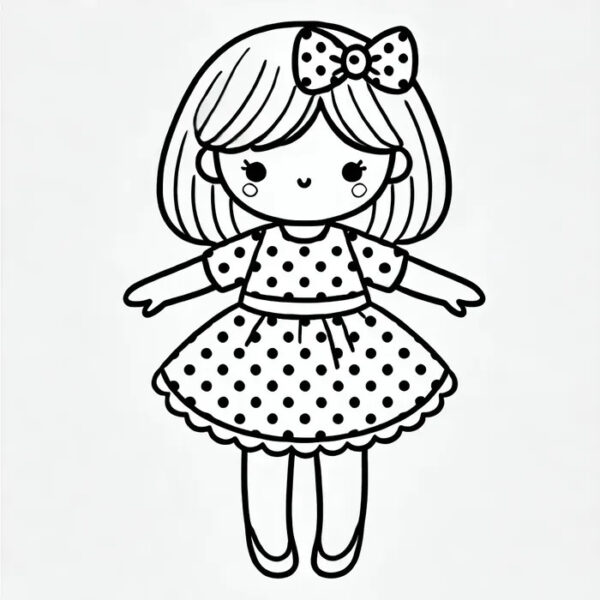 tranh tô màu búp bê