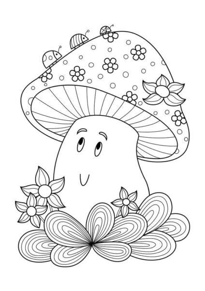 Tuyển tập tranh tô màu cây nấm đẹp cho bé Tranh tô màu cây nấm đơn giản cho bé tập tô