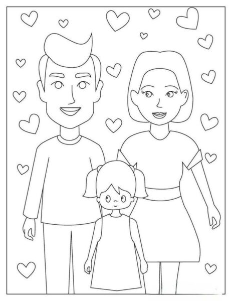 Tranh tô màu gia đình: Khơi nguồn yêu thương cho bé Tranh tô màu gia đình đơn giản cho bé tập tô