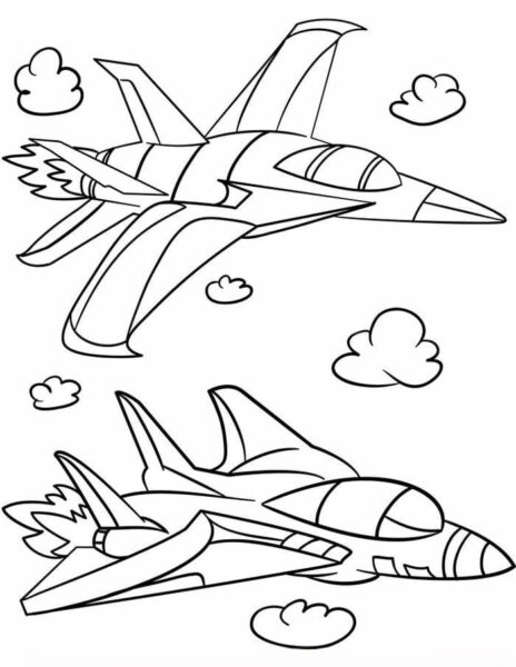 Tranh Tô Màu Máy Bay Đa Dạng Hình Dáng Cho Bé Tranh tô màu máy bay chiến đấu mạnh mẽ dành cho bé trai