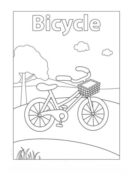 Tranh tô màu xe đạp đơn giản cho bé mới bắt đầu