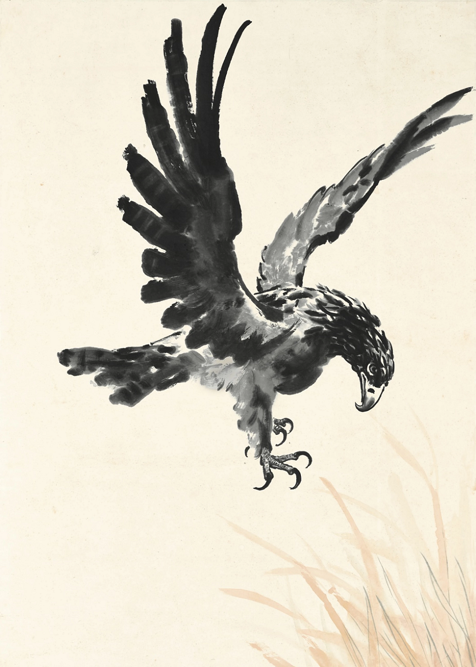 Tranh ngựa nổi tiếng của Từ Bi Hồng, họa sĩ Trung Quốc, kết hợp kỹ thuật Đông Tây.