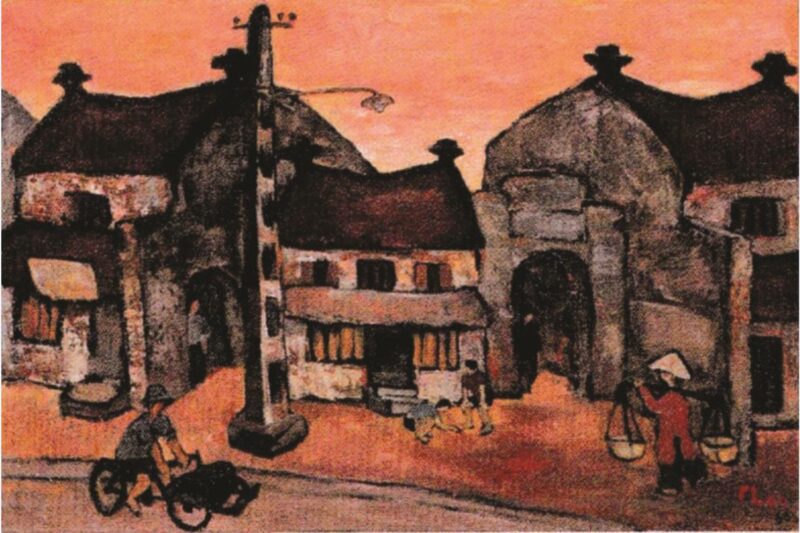 Yếu tố dân tộc trong tranh Bùi Xuân Phái, mĩ thuật 7 bài 5, cảnh sắc phố cổ Hà Nội.